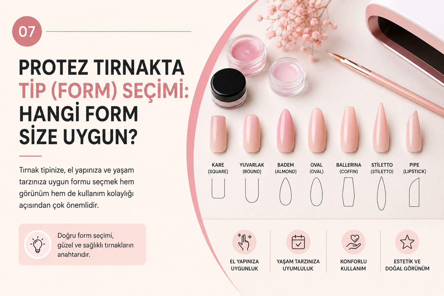 Doğru Tip (Form) Seçimi: Protez Tırnakta Şablon Kullanımı